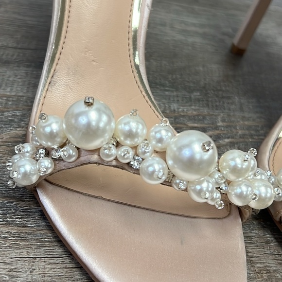 Jewel Badgley Mischka LASSIE Open Toe Stiletto Heels Size 7 - Picture 5 of 12